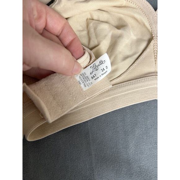 Vintage Lilyette Bra Size 34D Unlined Wireless Beige Style 847 Adjustable Strap - Picture 10 of 11